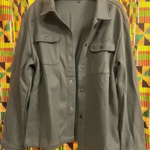 Olive Green Button-Up Jacket